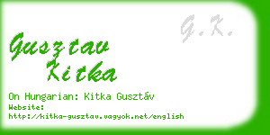 gusztav kitka business card